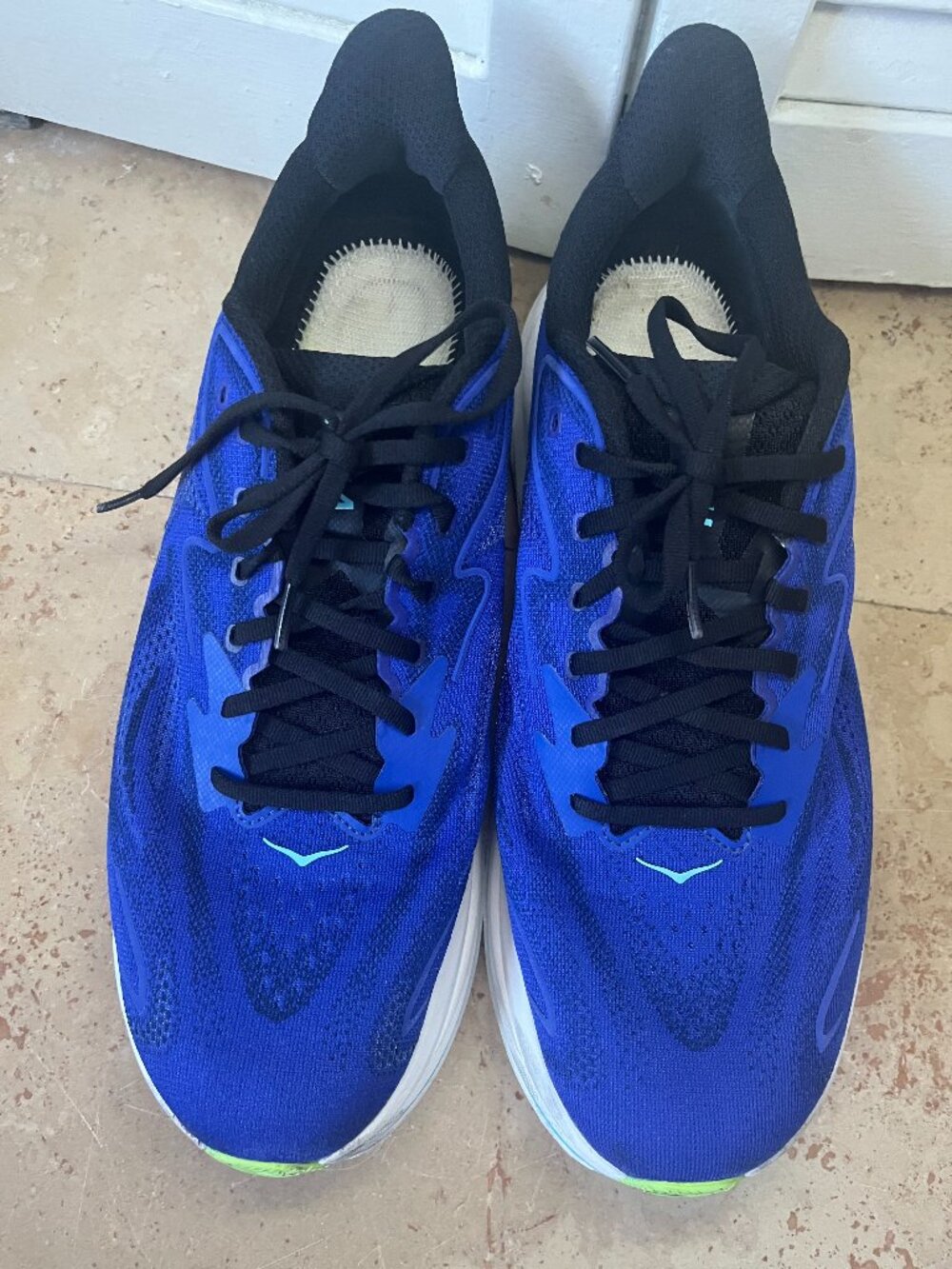Hoka Clifton 10 Running Shoes Men’s 12D Blue No Insoles Cushioned Trainer